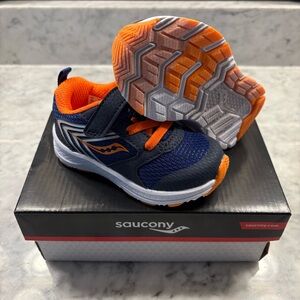 Saucony Baby Toddler Boy Wind FST Strap Running Shoes Size 6C Blue Orange